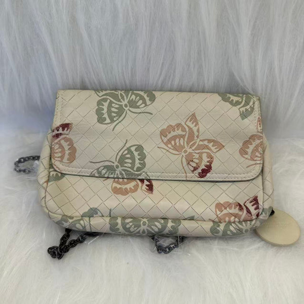 Bottega Veneta White Mini Intrecciato Butterfly Olimpia