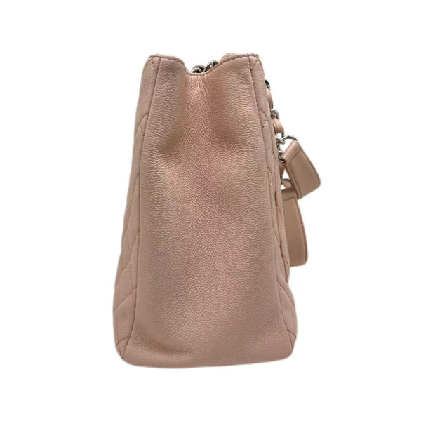 Chanel Light Pink Quilted Caviar Leather Grand Shopping Tote Bag
