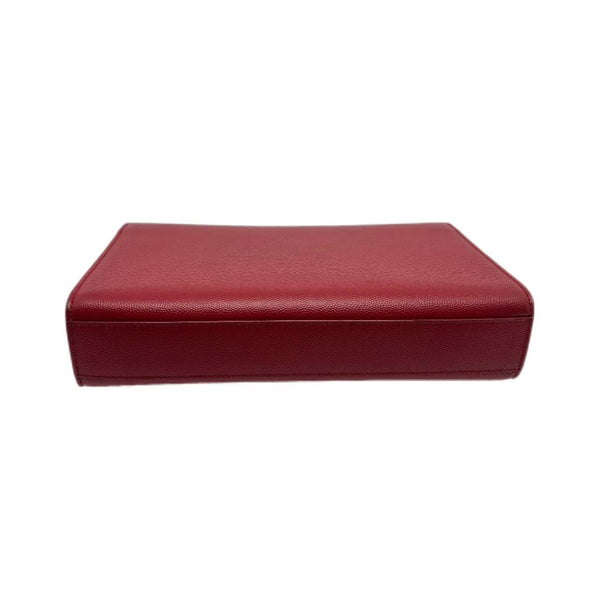Saint Laurent Red Leather Kate Monogram Clutch
