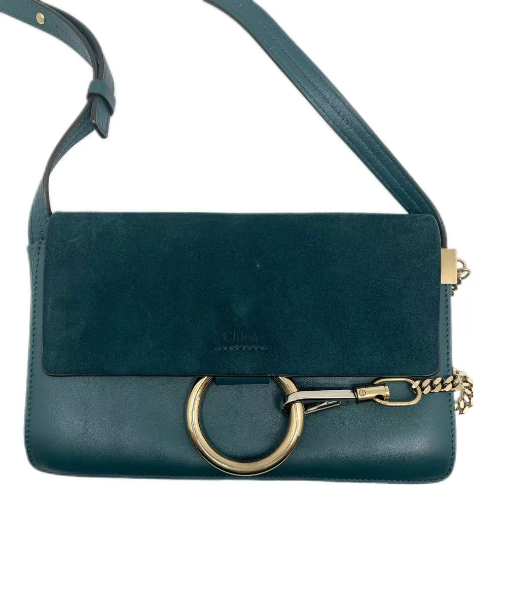 Chloé Faye Blue Suede Shoulder Bag