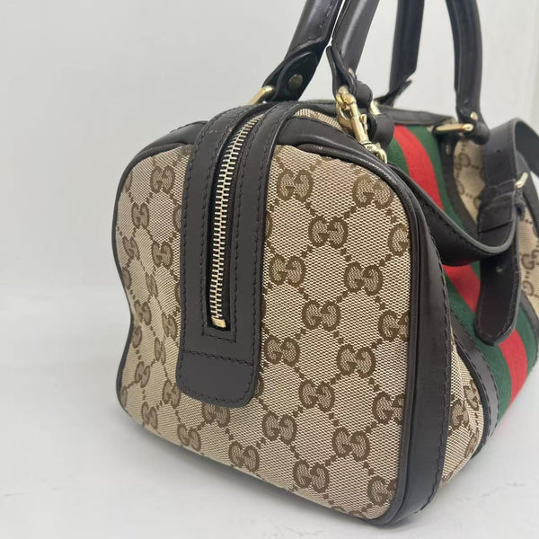 GUCCI GG Canvas Vintage Boston Bag