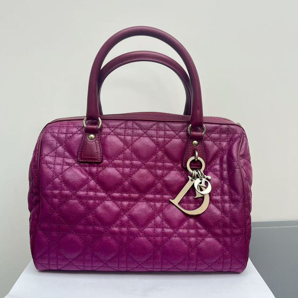 Purple Pink canvas Dior Boston Bag