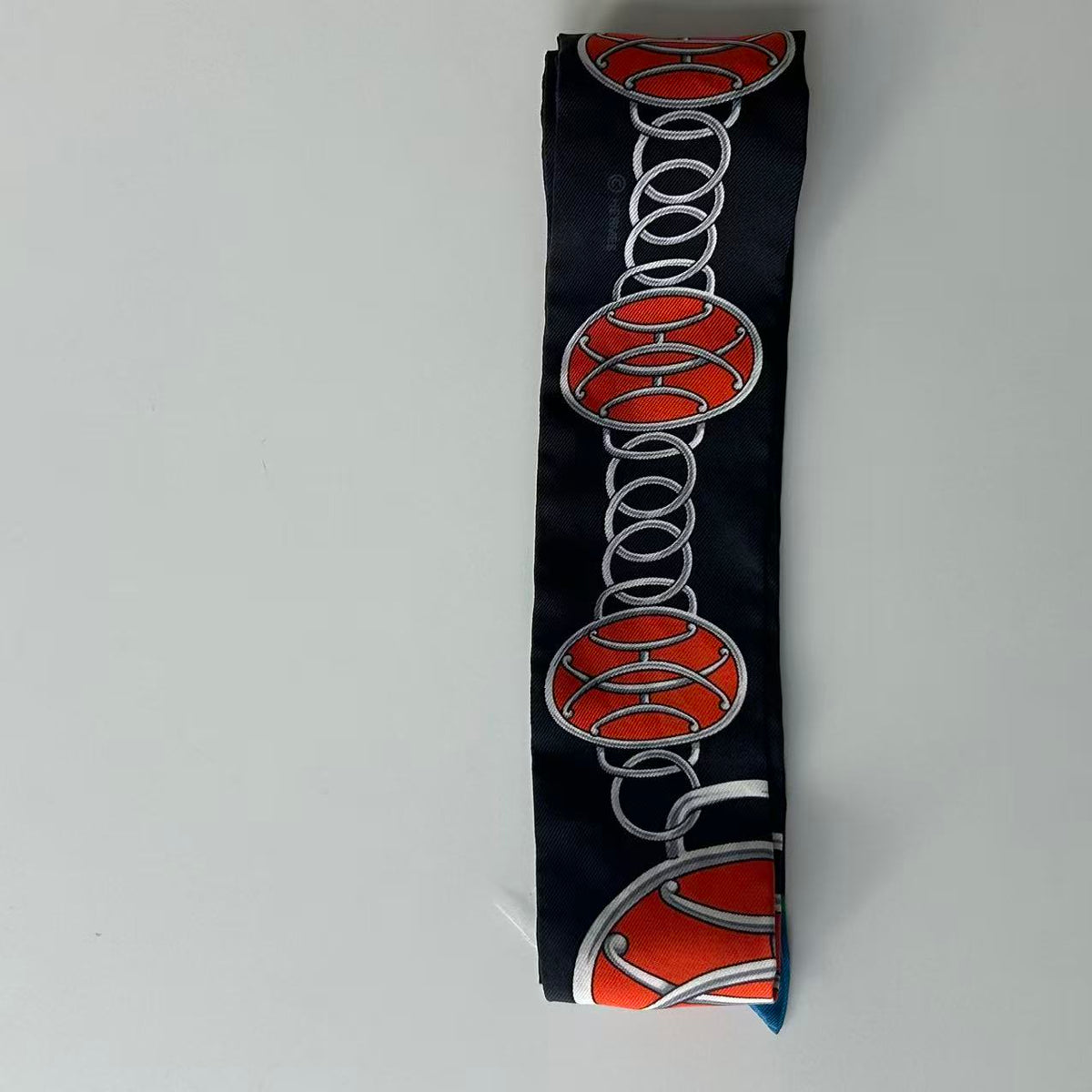 Hermès Silk Twilly Scarf Black Cloth