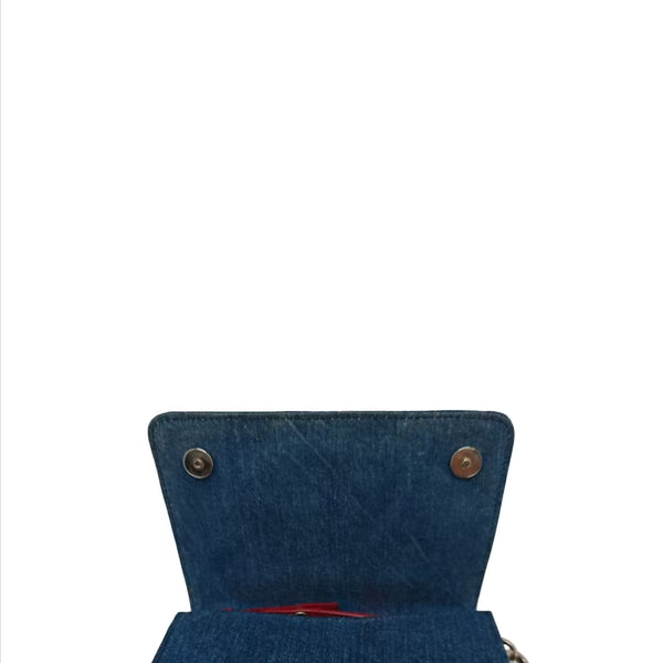 Miu Miu Canvas Long Wallet with Silver Buckle