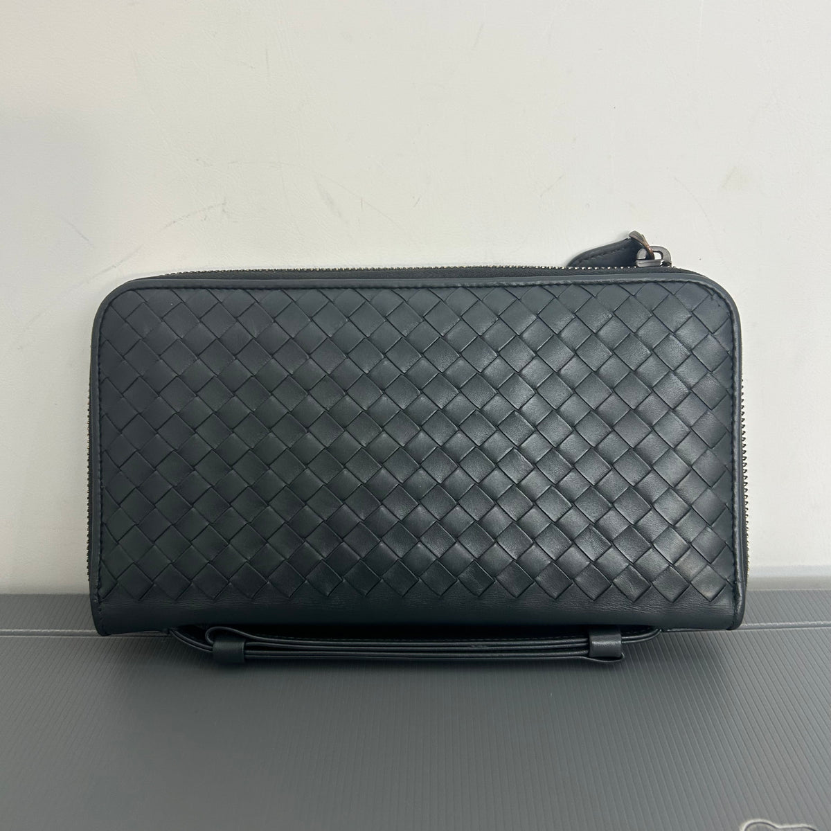 Bottega Veneta Intrecciato Top Handle Travel Organizer Zip Wallet