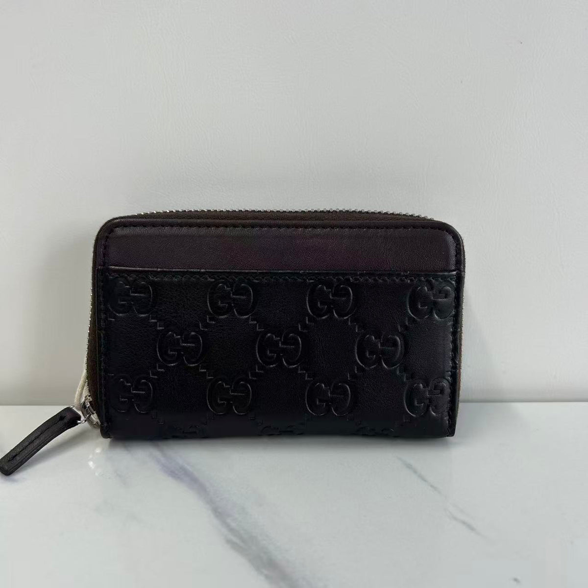 GUCCl GG Canvas Guccissima Coin Purse Black