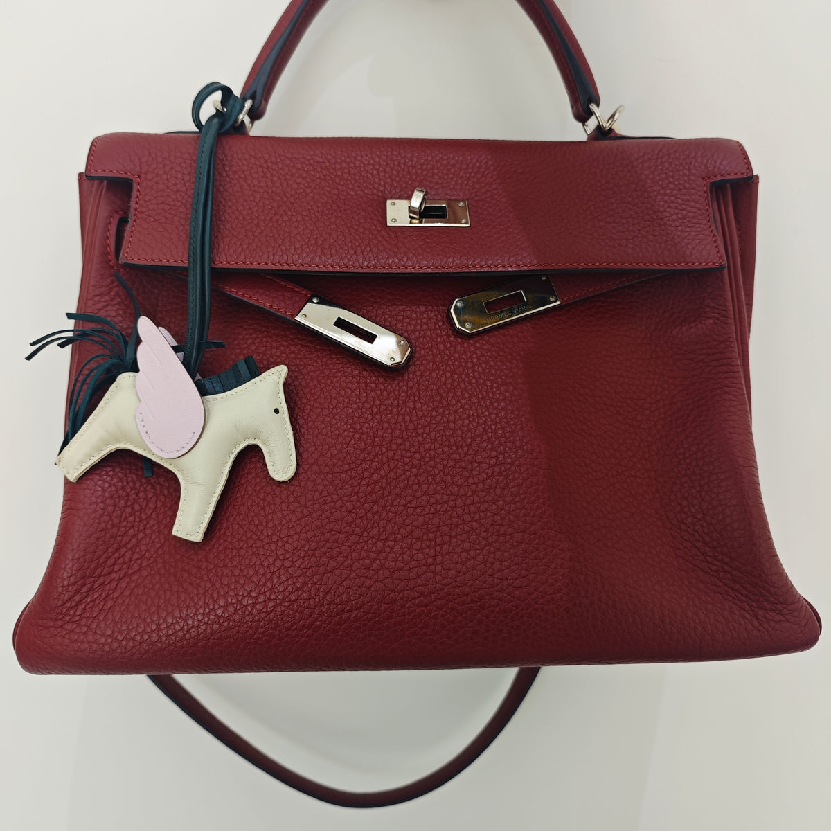HERMES Togo Kelly Red Handle Bag