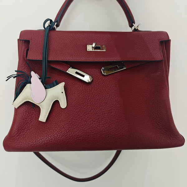 HERMES Togo Kelly Red Handle Bag