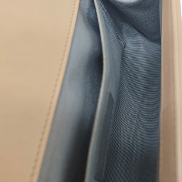 Chanel Beige Leather Stitch Boy Bag