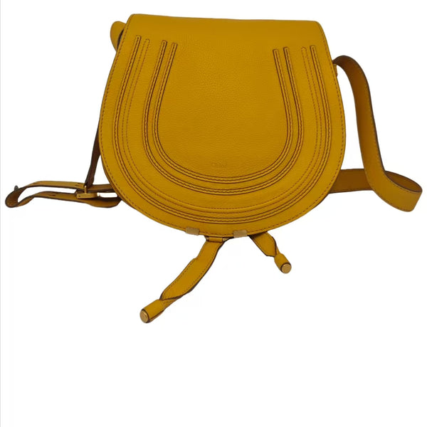Chloé Marcie Daffodil Leather Crossbody Saddle Bag