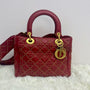 Dior Medium Lambskin Cannage Studded Lady Dior