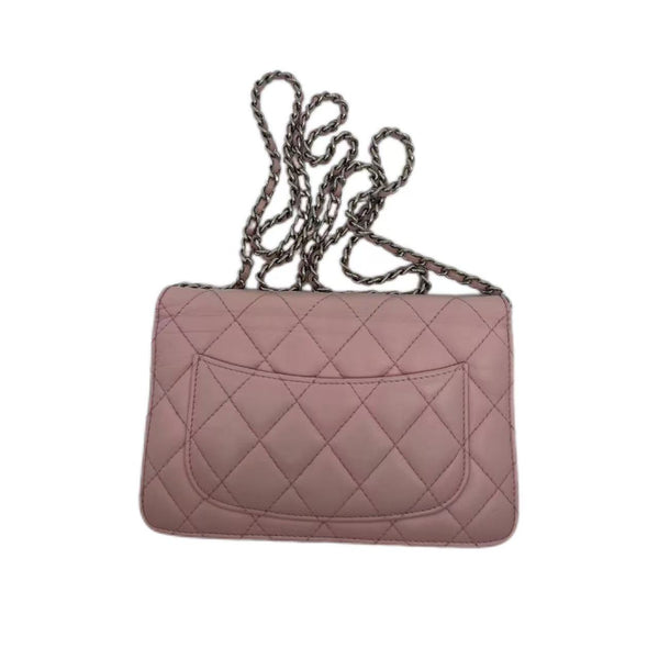 Chanel Pink Quilted Leather WOC Clutch Bag