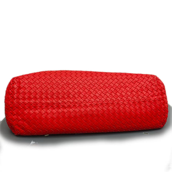 Bottega Veneta Red Intrecciato Leather Tote