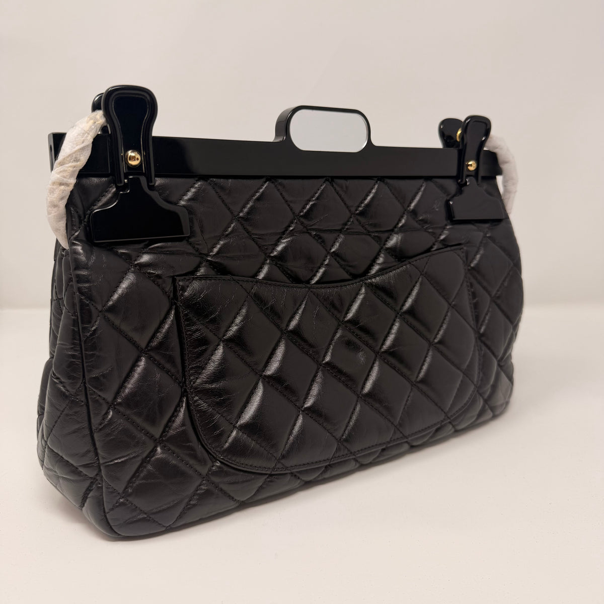 CHANEL Rare 2016 2.55 Reissue Hanger Flap Bag Black Aged Calfskin Gold Hardware