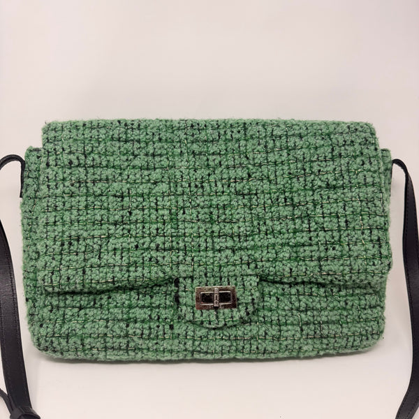 CHANEL 2.55 Easy Reissue Tweed Messenger Flap Bag