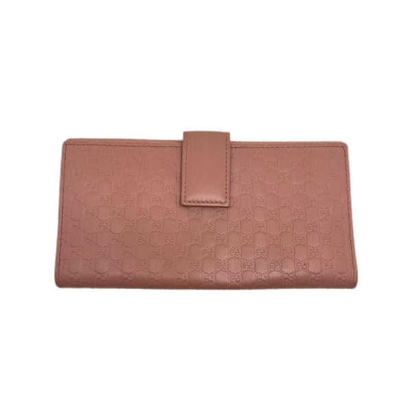 Gucci Pink Micro Guccissima Leather Continental Flap Wallet