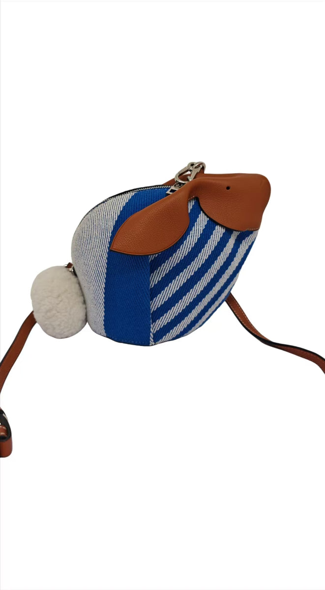 Loewe Bunny Mini Shoulder Bag Brown White Blue