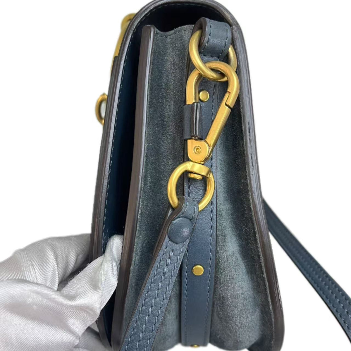 Chloe Teal Blue Leather Shoulder Bag