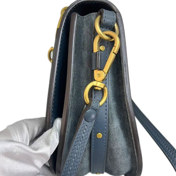 Chloe Teal Blue Leather Shoulder Bag