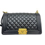 Chanel Boy Handbag Grained Calfskin&Gold-Tone Metal Black