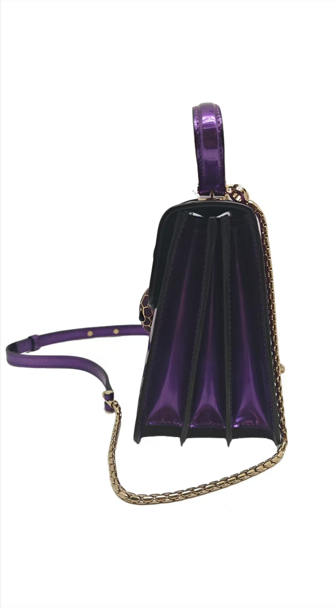 Bvlgari Serpenti Forever patent-leather shoulder bag