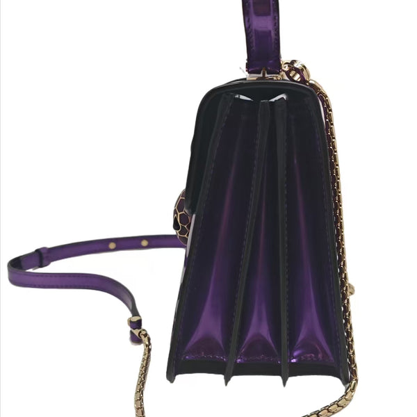Bvlgari Serpenti Forever patent-leather shoulder bag