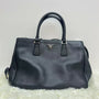 Black Prada Double Zipper Tote