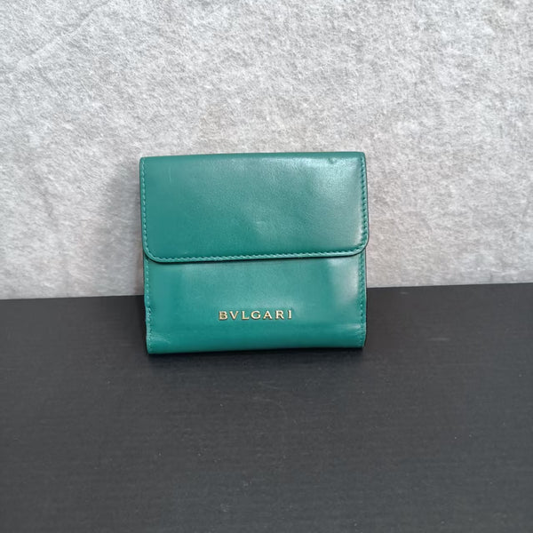 Bvlgari Leather Trifold wallet Green