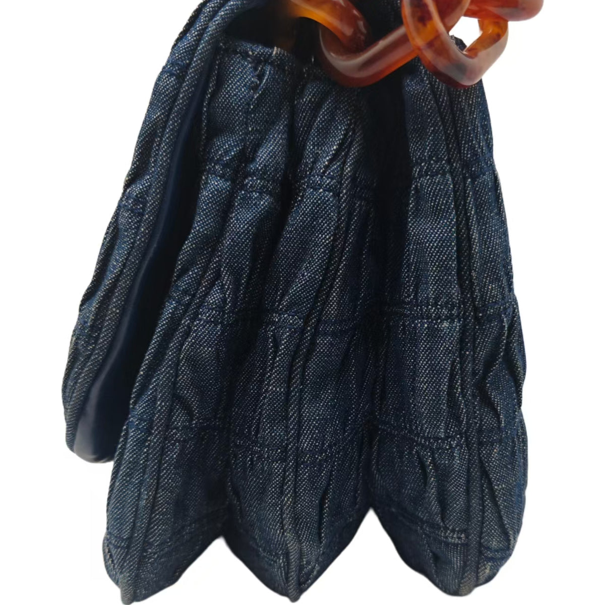 Prada Shoulder Flap Bag in Dark Blue Avio Denim Gaufre