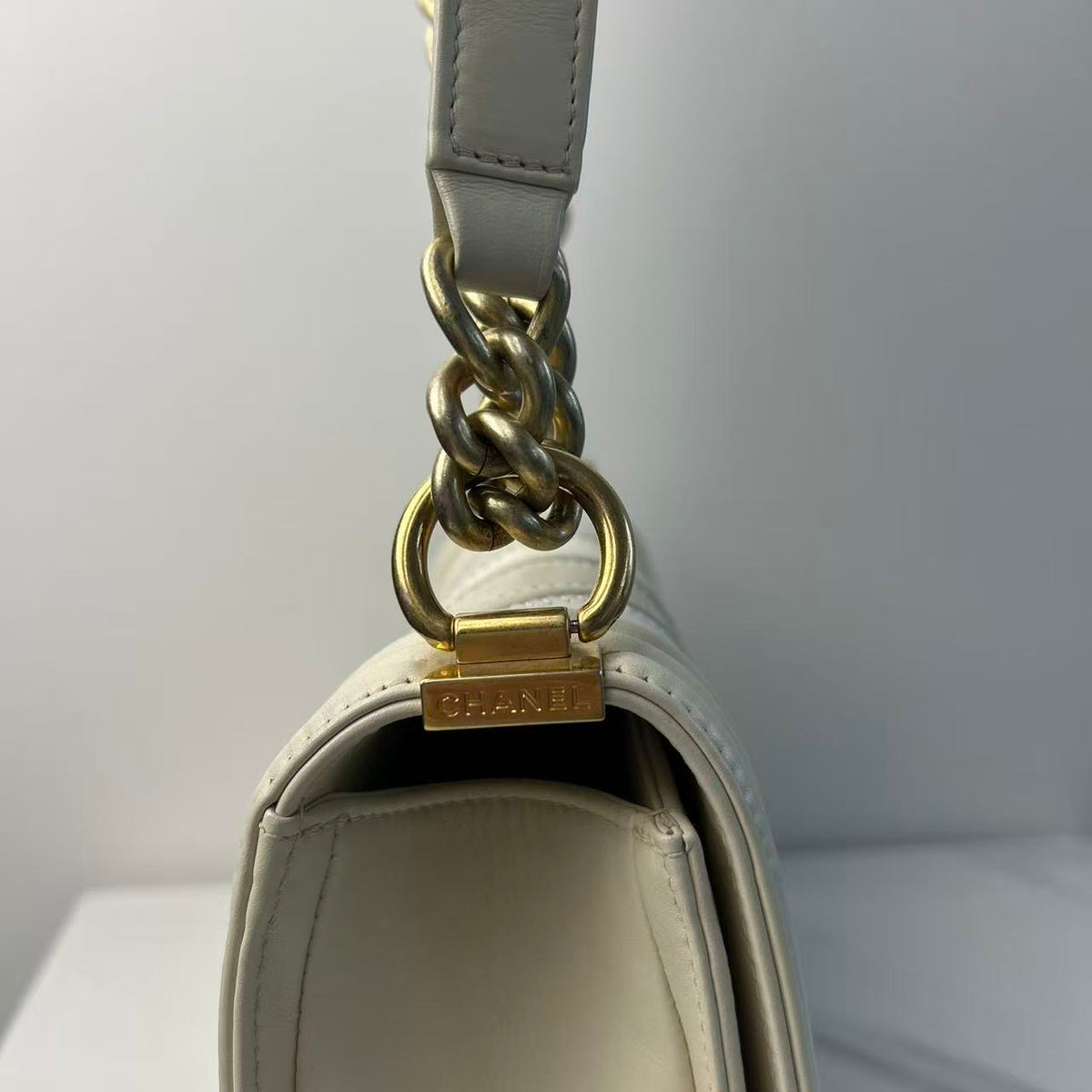 CHANEL 2016 Chevron Mix New Medium Boy Bag