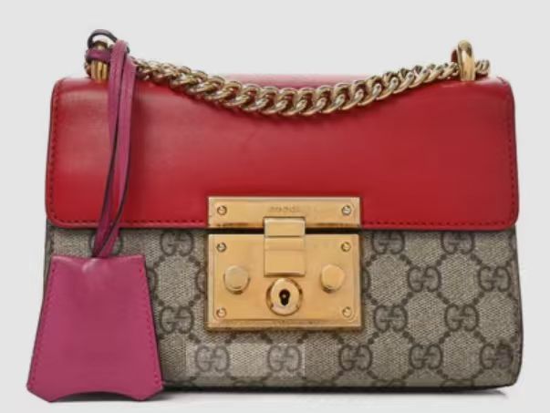 GUCCI GG Supreme Monogram Calfskin Padlock Shoulder Bag