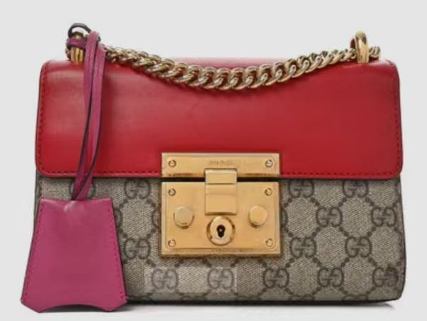GUCCI GG Supreme Monogram Calfskin Padlock Shoulder Bag
