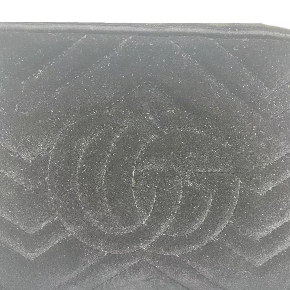 GUCCI Black Quilted Velvet Crystal Stars Marmont Small Camera Bag