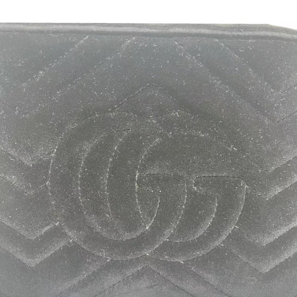 GUCCI Black Quilted Velvet Crystal Stars Marmont Small Camera Bag