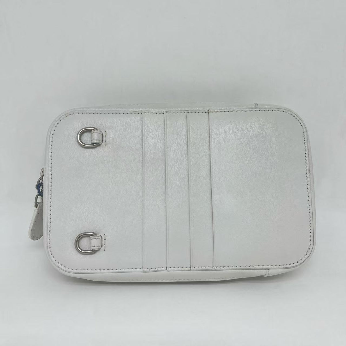 BALENCIAGA Cash Phone And Card Holder Shoulder Bag Leather White