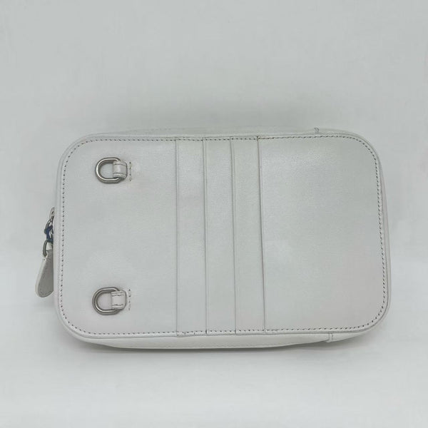 BALENCIAGA Cash Phone And Card Holder Shoulder Bag Leather White