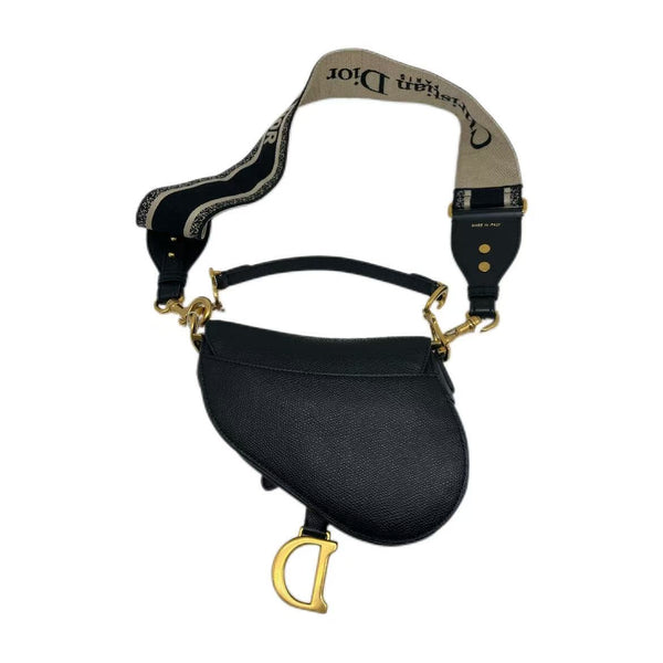 DIOR Black Leather Saddle Bag