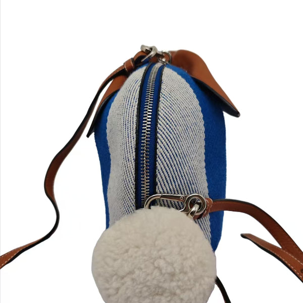 Loewe Bunny Mini Shoulder Bag Brown White Blue