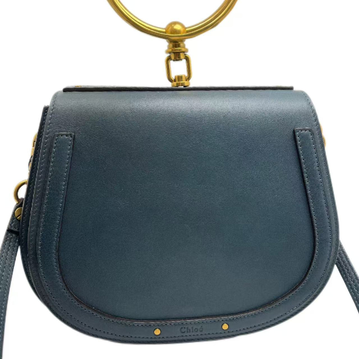 Chloe Teal Blue Leather Shoulder Bag