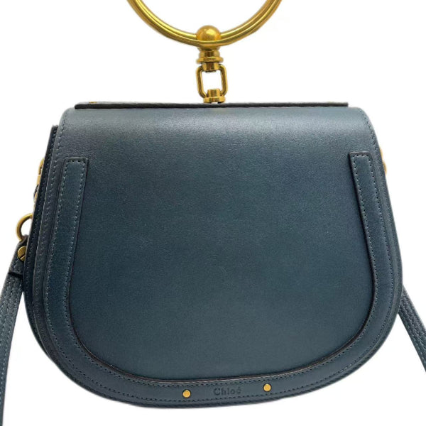 Chloe Teal Blue Leather Shoulder Bag