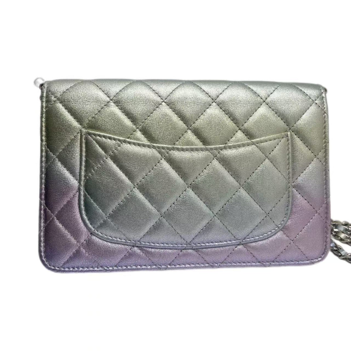 Chanel Gradient Metallic Rainbow Calfskin Quilted Wallet on Chain (WOC)
