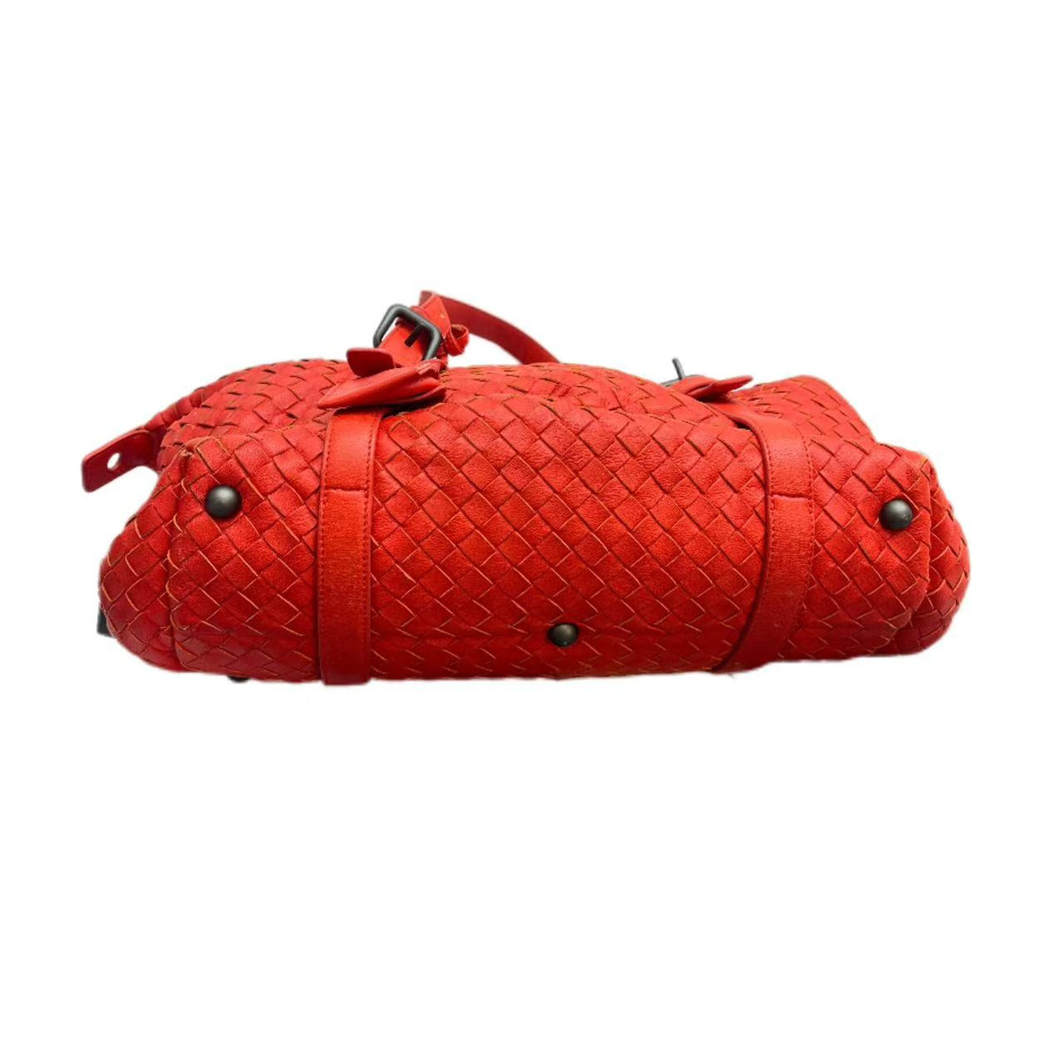 Bottega Veneta Tangerine Intrecciato Woven Nappa Leather Montaigne Bag
