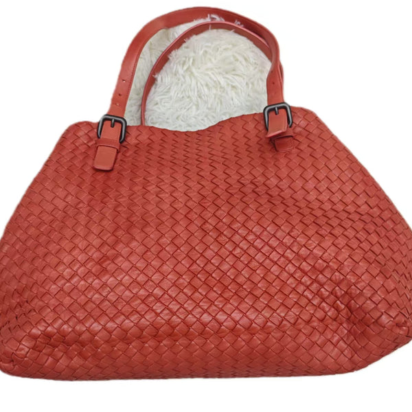 Bottega Veneta Burgundy Intrecciato Leather Large Tote