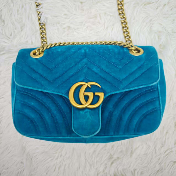 Blue Gucci Marmont Bag