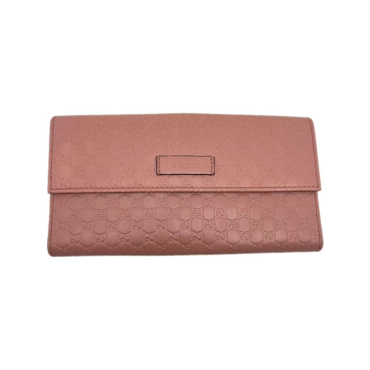 Gucci Pink Micro Guccissima Leather Continental Flap Wallet