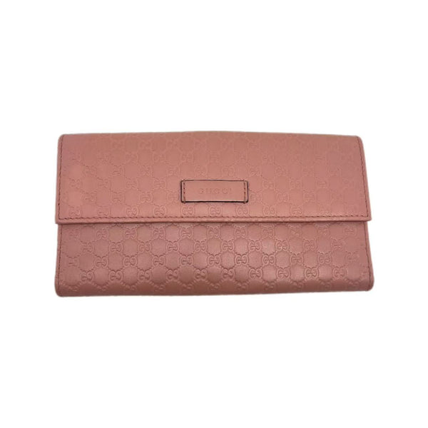 Gucci Pink Micro Guccissima Leather Continental Flap Wallet