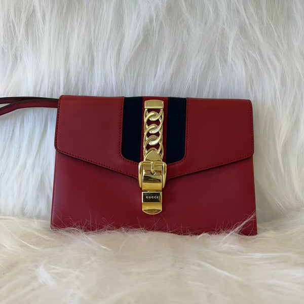 Gucci Red Sylvie Clutch