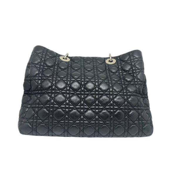 Dior Black Cannage Leather Soft Lady Dior Shopper Tote