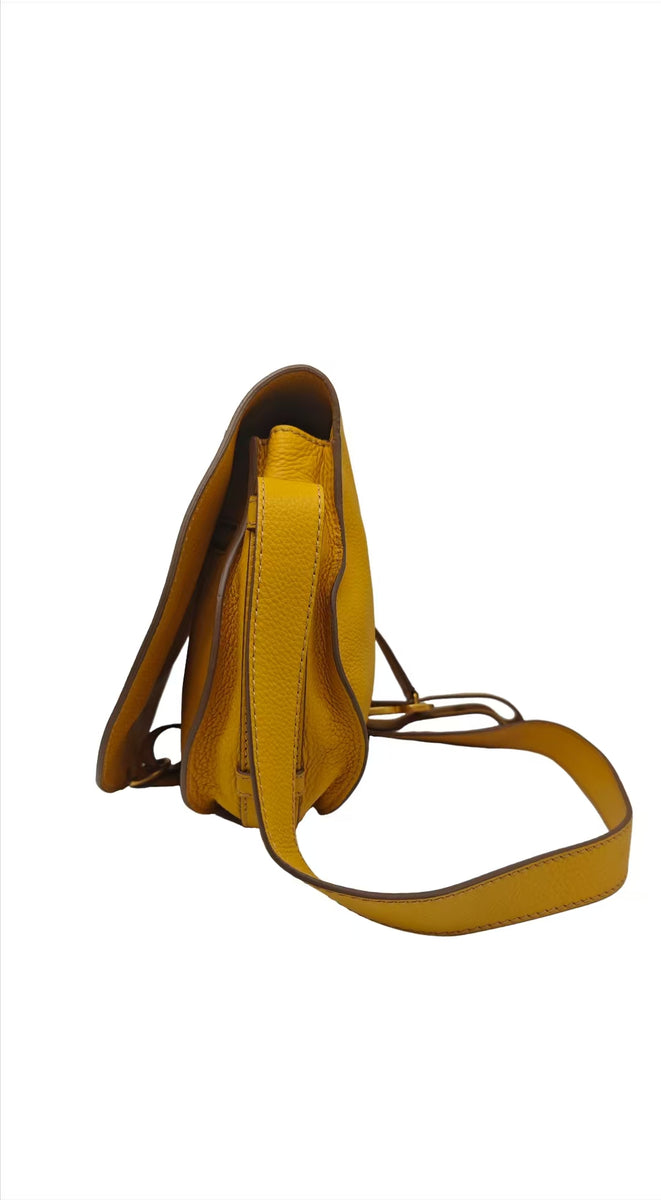 Chloé Marcie Daffodil Leather Crossbody Saddle Bag