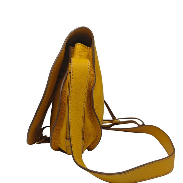 Chloé Marcie Daffodil Leather Crossbody Saddle Bag